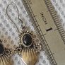 Vintage sterling silver onyx earrings Image 4