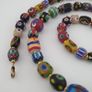 Antique Venetian Style MultiColor Mix Glass Beads Necklace Image 7