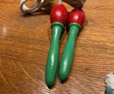 Vintage skipping rope with wooden handles