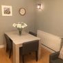 6 x IKEA NILS dining chairs with armrests in grey with black legs Image 4