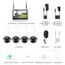 HM243 8CH NVR Security Camera System Kits 12 inch LCD Monitor 1080P 4Pcs CCTV Wireless Night Vision Motion Detect Image 2