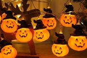 Pumpkin Lights Halloween String Lights Battery Powered Halloween Decoration Pumpkin Lights 16.5ft 20 LED for Halloween Party Indoor Outdoor Home Festival Decoration