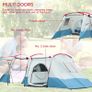 6-8 Person Tunnel Tent, Camping Tent with Bedroom, Living Room, Sewn-in Floor, 3 Doors and Carry Bag, 2000mm Water Column for Fishing, Hiking, Sports, and Traveling, Blue Image 6