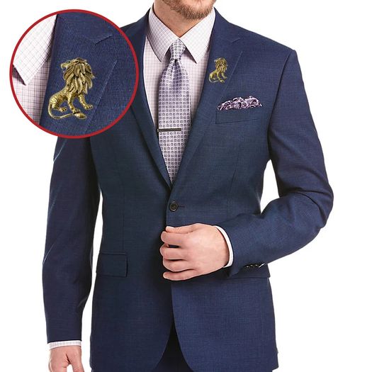 Gold Antique Vintage Unisex Lion Brooch / Lapel Pin