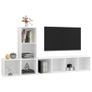 3 Piece TV Cabinet Set White Chipboard Image 3
