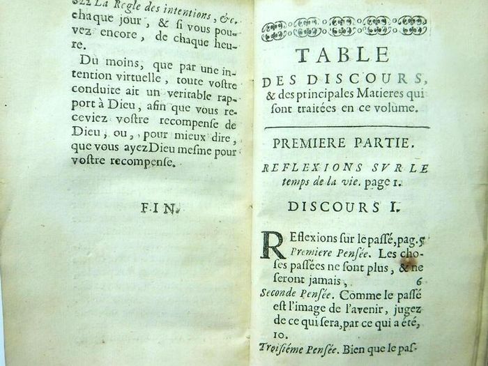 Rare Antique Book, Printed 1683, La Vie Reglee dans le Monde, French, gold tooling, raised bands, vintage book, old leather, 17th century, first edition,