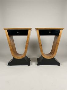 Pair of Architectural Art Deco Style Bedside Lockers / Nightstands