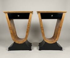 Pair of Architectural Art Deco Style Bedside Lockers / Nightstands