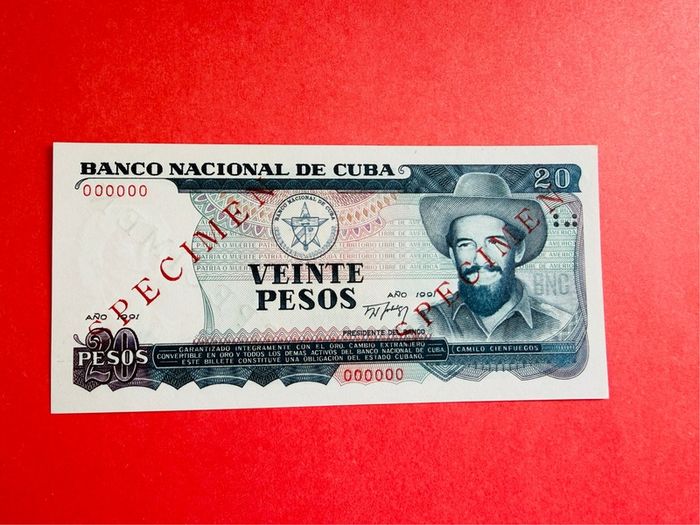 Cuba  20 Pesos  1991  ( Specimen )  Scarce     ( Uncirculated )