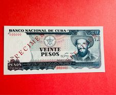 Cuba  20 Pesos  1991  ( Specimen )  Scarce     ( Uncirculated )