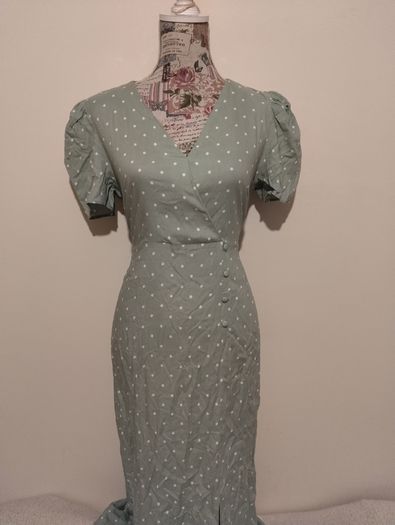 Green Polka Dot Dress, New With Tags