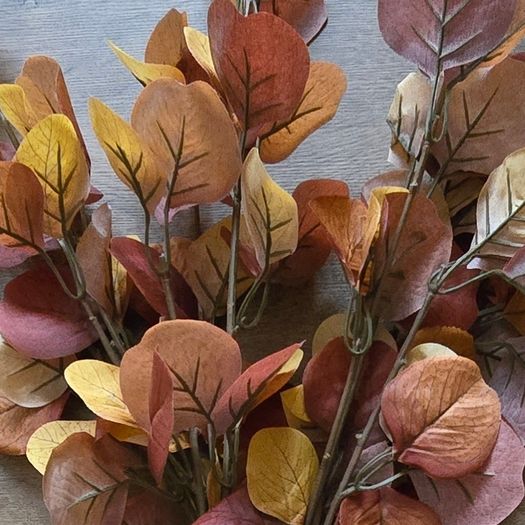 Artificial autumn leaves stems 4x