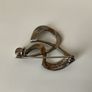 Vintage Irish Sterling Silver Marcasites and Pearl Brooch Image 4