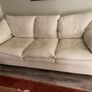 Cream leather couch Image 3