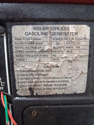 950 Brushless gasoline generator