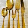 New Gold cutleru 5 pc x 10 sets Dining knife Fork Spoon Dessert spoon Salad fork Image 6