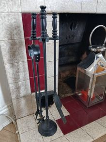 Traditional Black Fireplace Companion Set