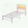 Single Bed Frame with Headboard&LED Lights Image 5