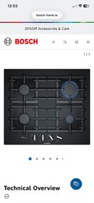 Bosch 4 zone Gas Hob and Turbo air extractor