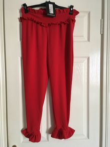 red  trousers