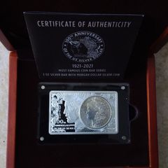 1921 - 2021 Morgan Silver Dollar 100th Anniversary Coin and Bar Set (Limited Edition 1,921)