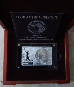 1921 - 2021 Morgan Silver Dollar 100th Anniversary Coin and Bar Set (Limited Edition 1,921)