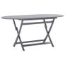9 Piece Garden Dining Set Solid Acacia Wood Grey Image 5