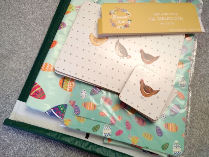 Easter Table Cloth and x6 Place Settings