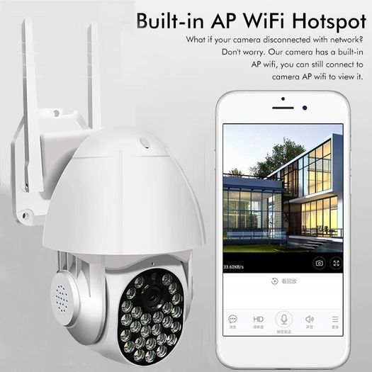 5MP PTZ WiFi Camera Motion Two Voice Alert Human Detection Outdoor IP Camera Audio IR Night Vision Video CCTV Surveillance Garden Office
