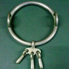 Large old nickel horse bit.