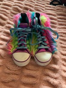 Girls Fluffy Rainbow Heelys Size 3 UK