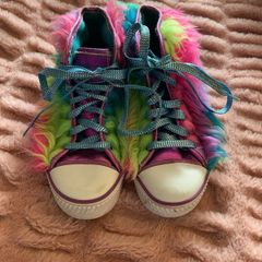 Girls Fluffy Rainbow Heelys Size 3 UK