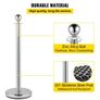 Retractable Silver Round Top Queue Control Barrier Posts Stands Security Stanchion Rope Divider with 1.5M Red Rope Crowd Control Barrier Silver Round top Column Image 3