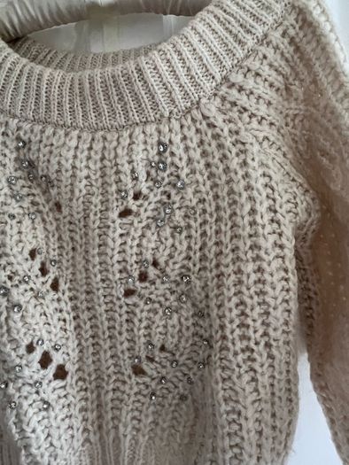 River Island Cream Jumper with Crystals