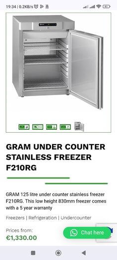 GRAM  Commercial under counter fridge