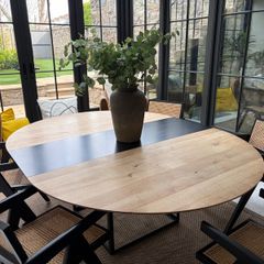 DK3 Jewel dining table with leaf extension OAK solid wood