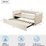 Bed 90 x 200 cm with Pull-Out Guest Bed, Sofa Bed, Extendable Sofa Bed, Velvet Fabric, Space-Saving Day Bed for Guest Room/Living Room (Mattress Not Included Image 2