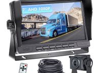 main image for ad Backing Camera Wireless Camera Set with 7 Inch LCD Monitor Parking Aid, IP69 Waterproof, Night Vision Guidelines for Motorhome, Caravan, Truck, Trailer, Agriculture, Heavy Transport (12-24 Volt)