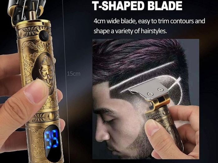 Hair Clippers Men Professional Beard Trimmer,Cordless Electric Self Hair Clippers with LCD Screen,Precision Outliner Trimmer-Smooth Clipping,Sharp Shavers-Rechargeable Battery,Gifts for Men (FREE POSTAGE)