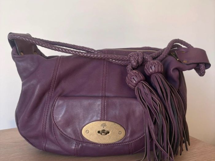 Mulberry Tassle Hobo bag in rich plum