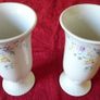 Antique 3 Pc Large Porcelain Vases With Floral Design By Royal Norfolk Staffordshire England Image 7