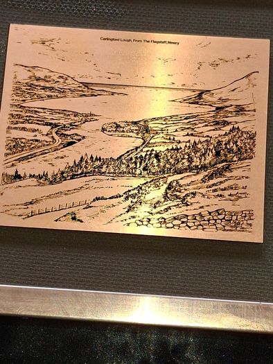 Vintage Copper Etching is Titled "Carlingford Lough, From The Flagstaff, Newry., Postage Available or Collection