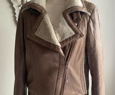 Ladies ASOS Leather Aviator Jacket Size Uk12