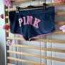 shorts Victoria secrets size large blue velvet & pink logo Image 6