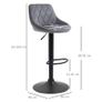 2-Pack Bar Stools, Height-Adjustable Bar Chair with Backrest, Velvet-Look, Metal Frame, Footrest, Swivel, Dark Gray Image 3