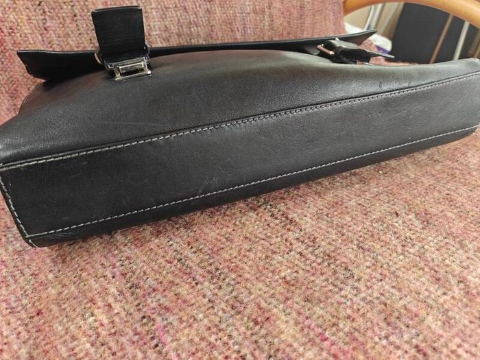 Quality Mens Leather Parisian Lancel Black Satchel Bag