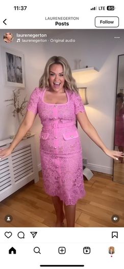 pink lace dress