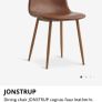 JONSTRUP Dining Chair in cognac faux leather with natural oak-coloured steel legs from JYSK Image 4