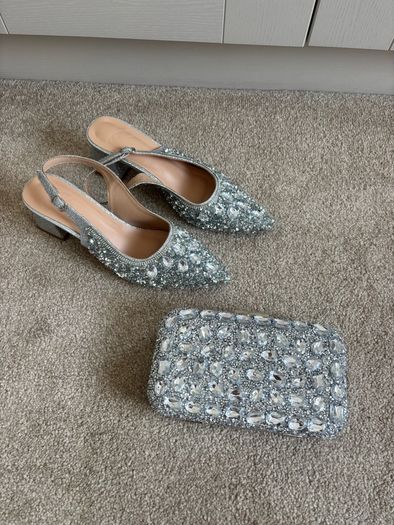 Diamond heels and bag