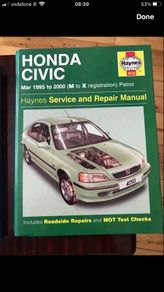 Haynes manual honda  civic 1995-2000